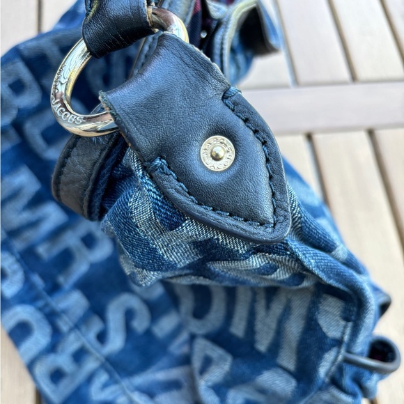 Marc Jacobs Denim Logo Hobo Shoulder Bag - Picture 11 of 12